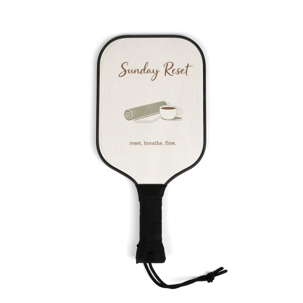 Sunday Reset Pickleball Paddles — Relaxing Yoga & Coffee Design Kit (2 Paddles + Balls)
