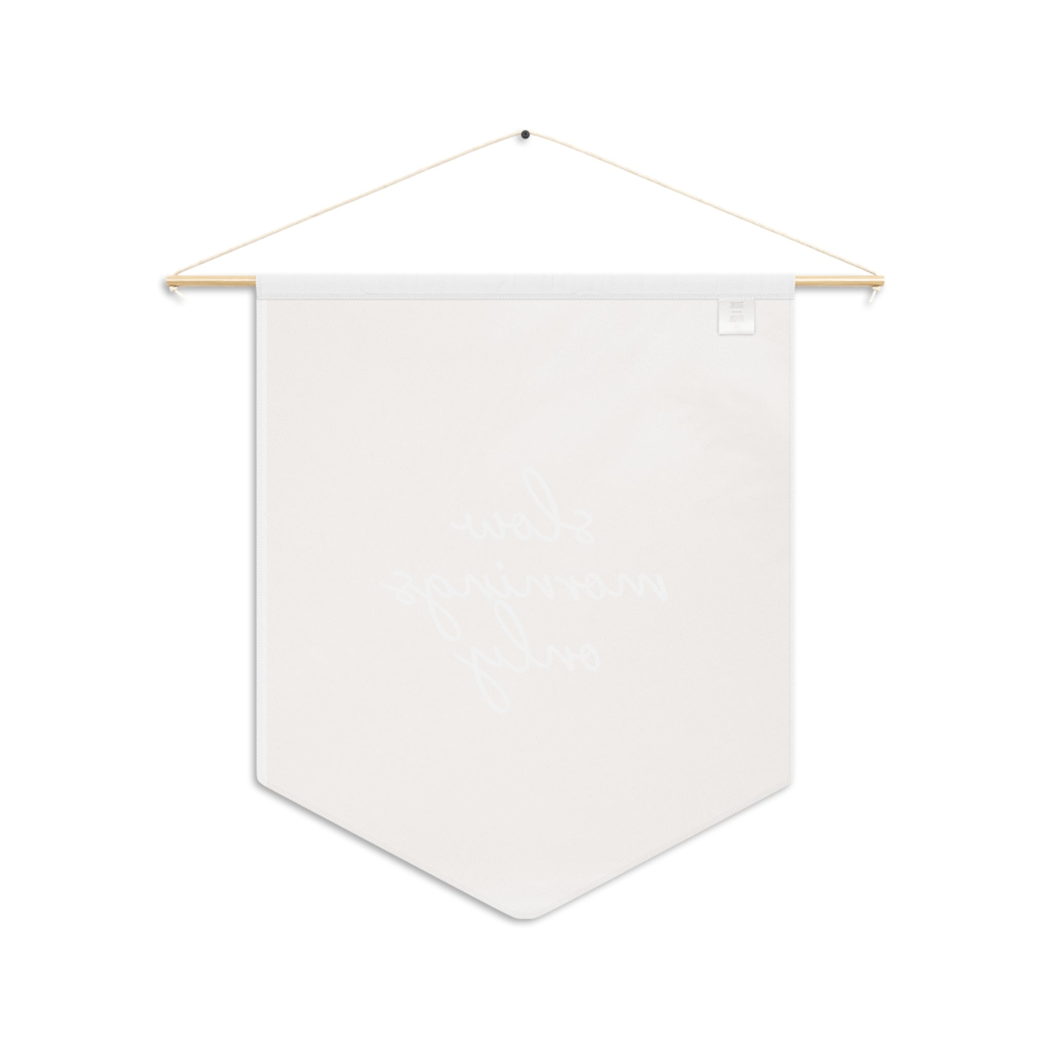 Slow Mornings Only Pennant Banner — Neutral Boho Wall Hanging for Bedroom & Living Room