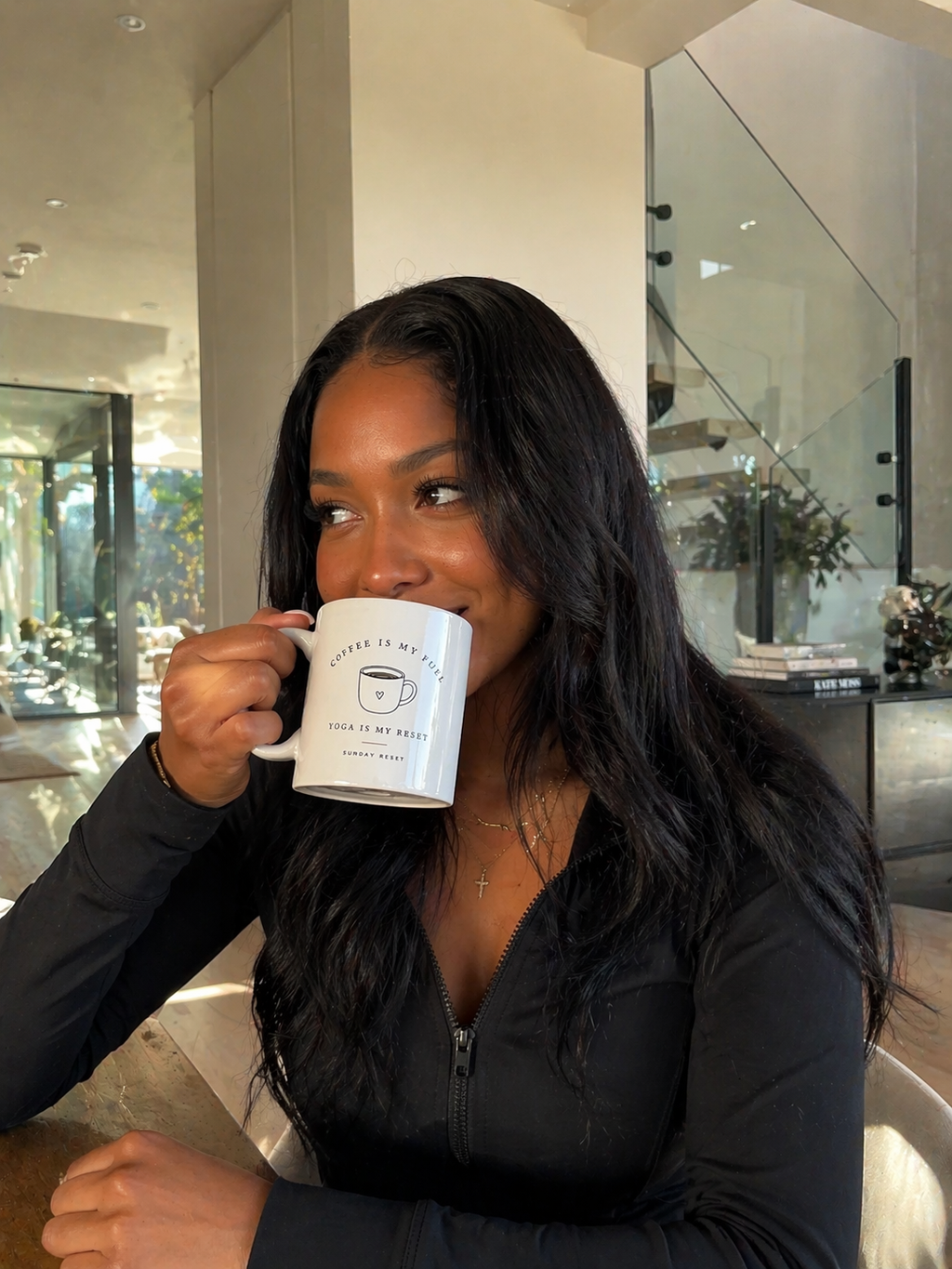 Coffee Is My Fuel, Yoga Is My Reset Mug — 11oz Ceramic Coffee Cup for Yogis & Morning Rituals