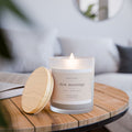Slow Mornings Frosted Glass Candle – 11oz Soy Blend (Coffee • Vanilla • Cedar)