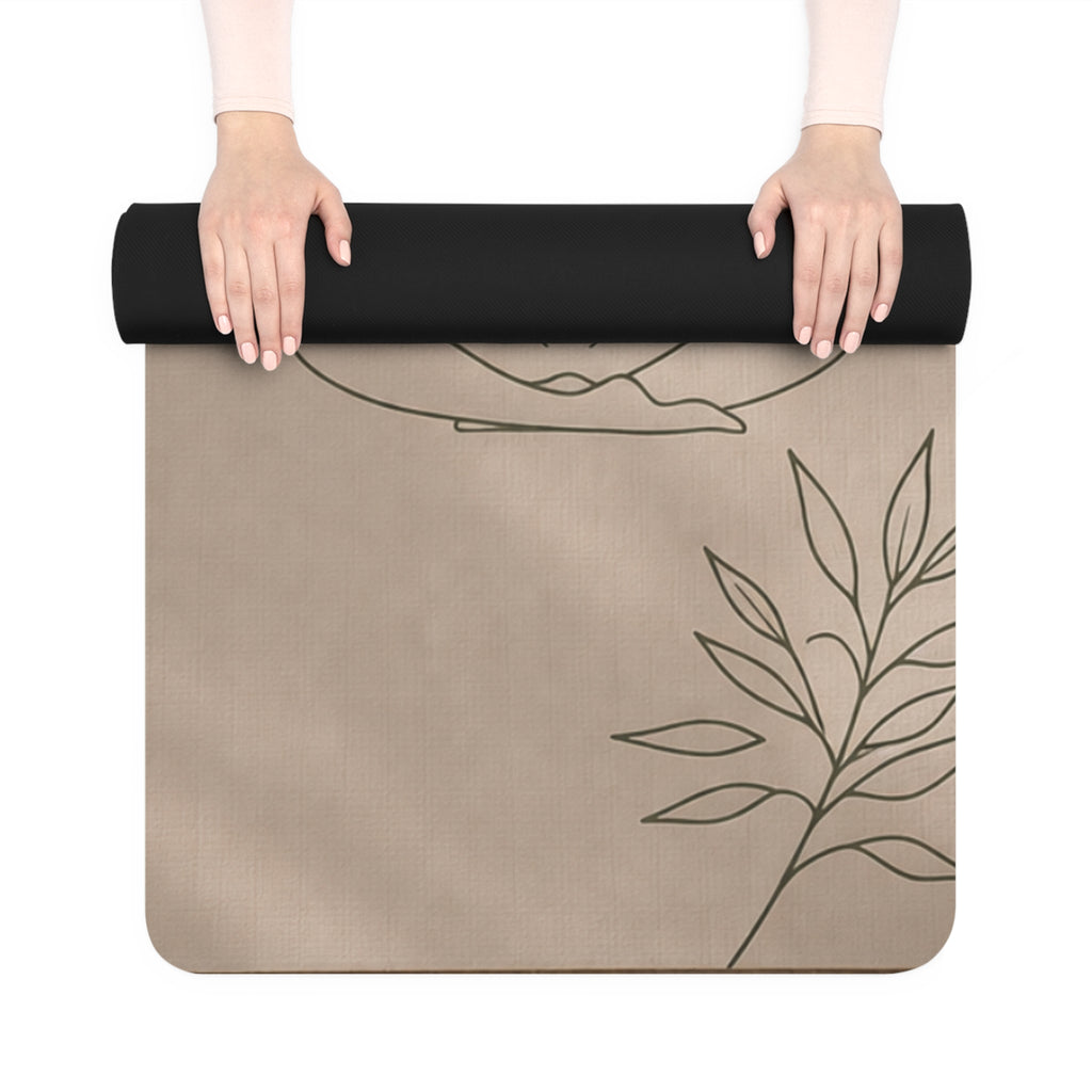 Reset. Breathe. Flow. Rubber Yoga Mat — Non-Slip Eco-Friendly Exercise Mat