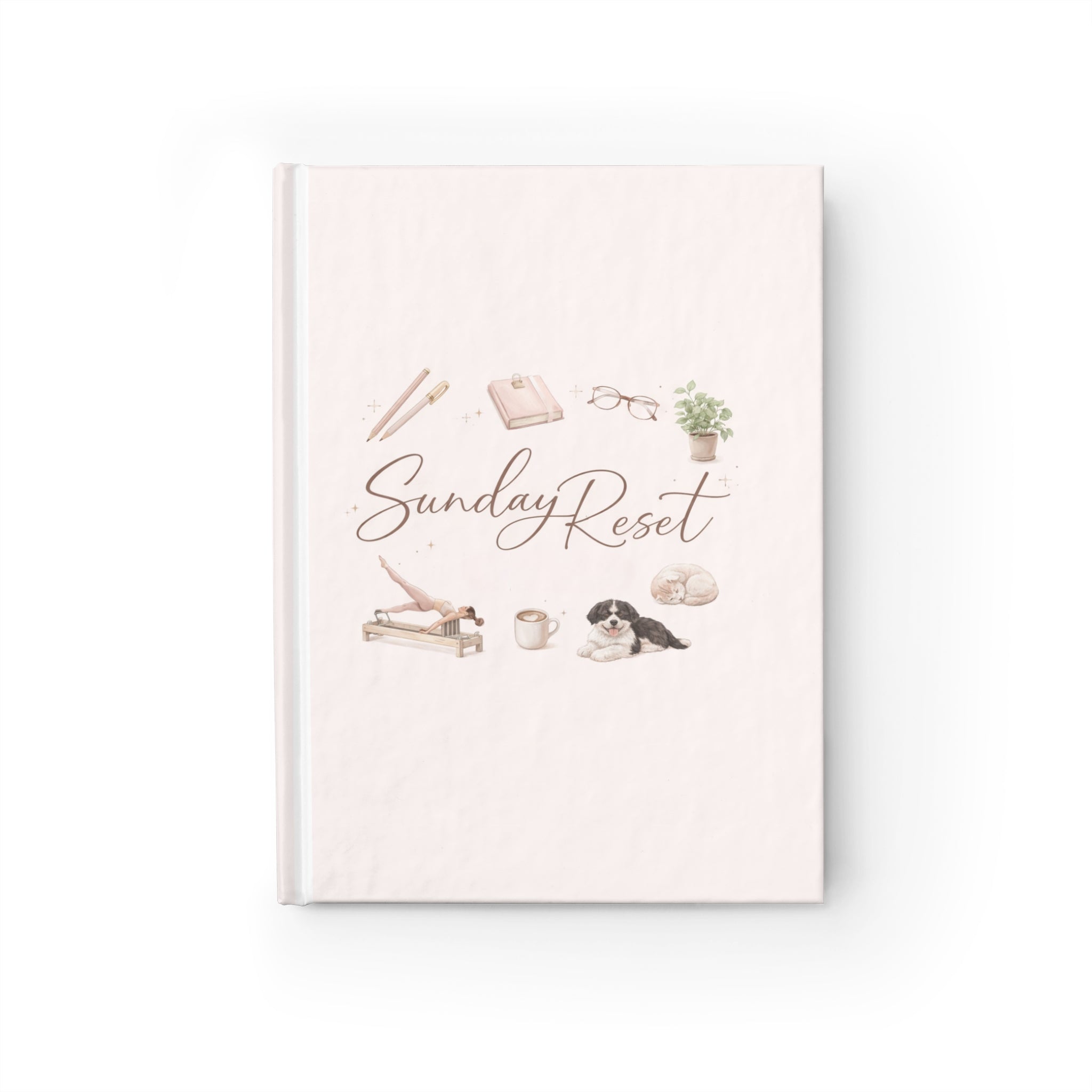 Sunday Reset Ruled Journal — Cozy Self-Care Notebook for Planning & Reflection