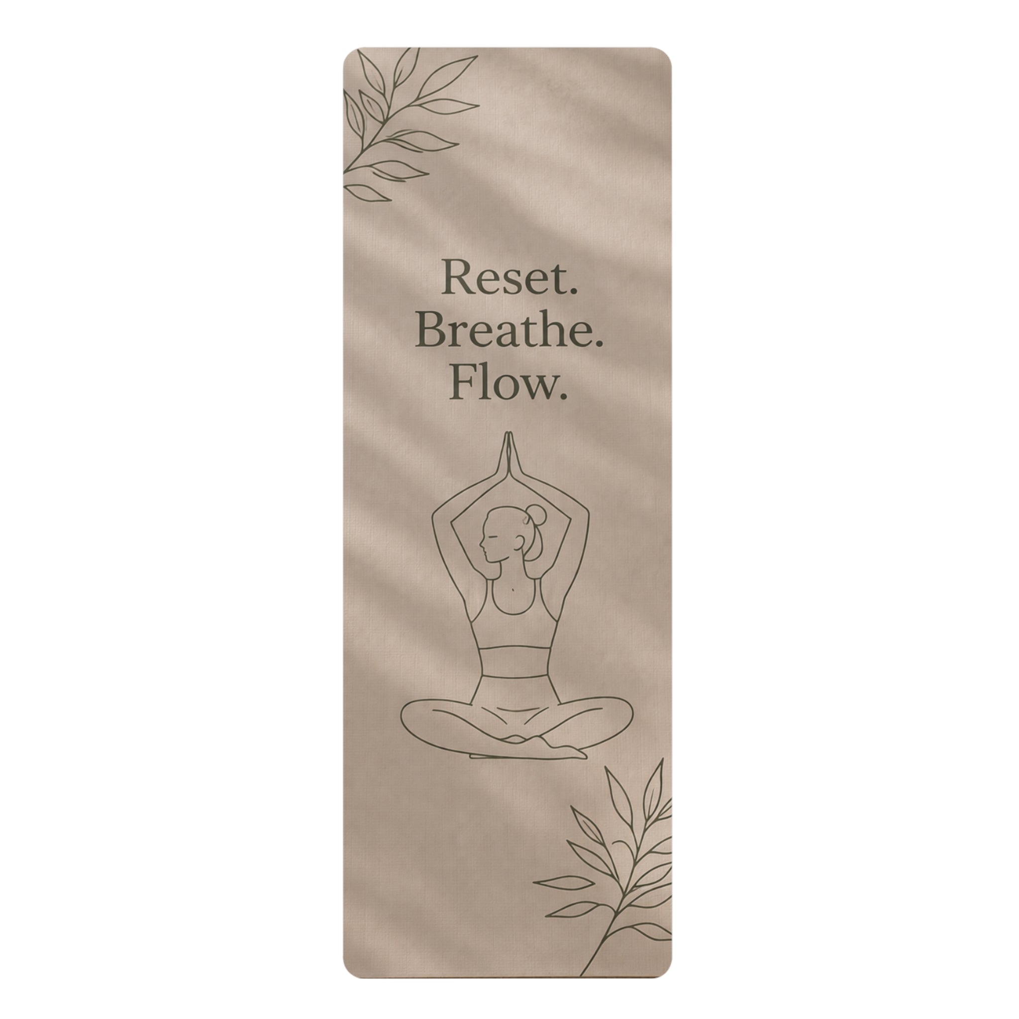 Reset. Breathe. Flow. Rubber Yoga Mat — Non-Slip Eco-Friendly Exercise Mat