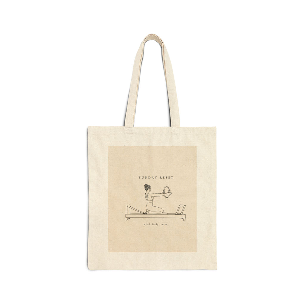 Tote Bag — 'Sunday Reset' Minimalist Cotton Canvas Tote
